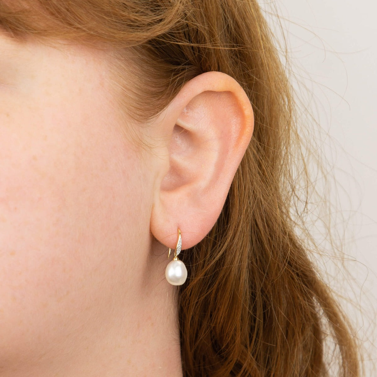 Elements Gold Keshi Pearl Earrings with Diamond Set Hook-1
