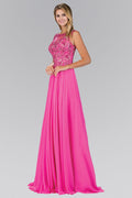 Bead Embellished Chiffon Floor Length Dress-0