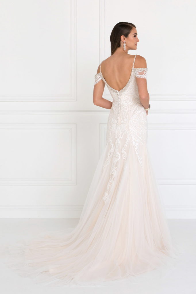 Tulle Off-Shoulder Sweetheart Mermaid Long Dress with Lace Applique-2