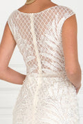 Mesh Mermaid Long Dress with Flower Attached-4