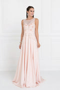 Jacquard Illusion Sweetheart A-Line Long Dress-0