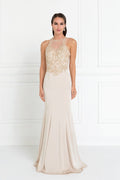 Charmeuse Mermaid Long Dress with Beads and Sequin Embellished-2