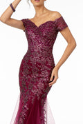 Sweetheart Neckline Glitter Mesh Long Dress w/ Cut-Out Back-4