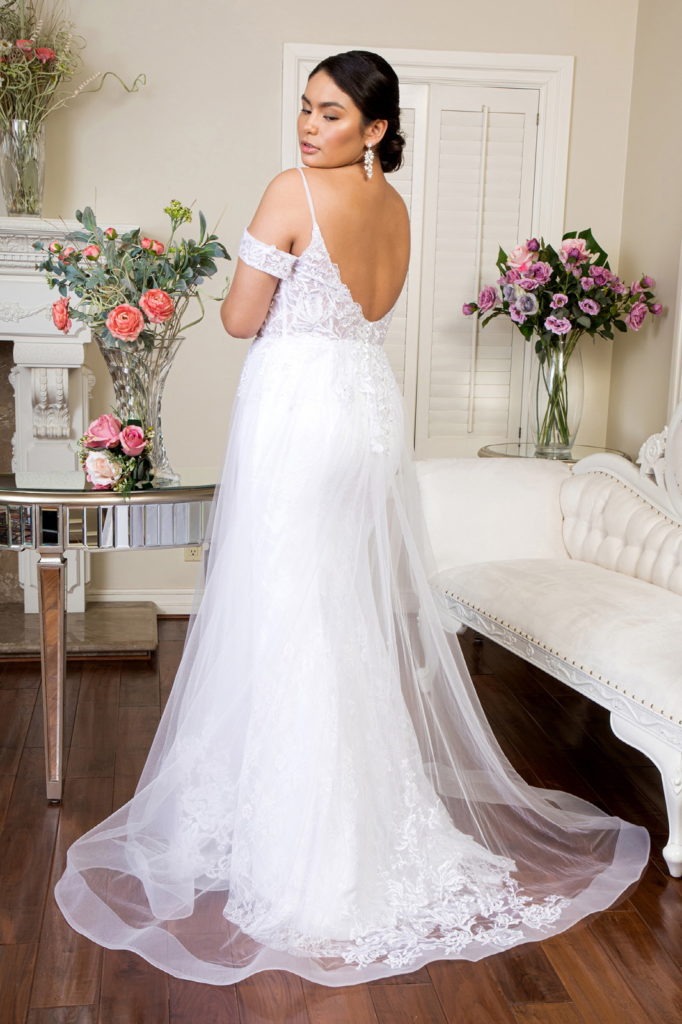 Sweethearted Embroidered Spaghetti Strap Wedding Gown w/ Lace Lining-2