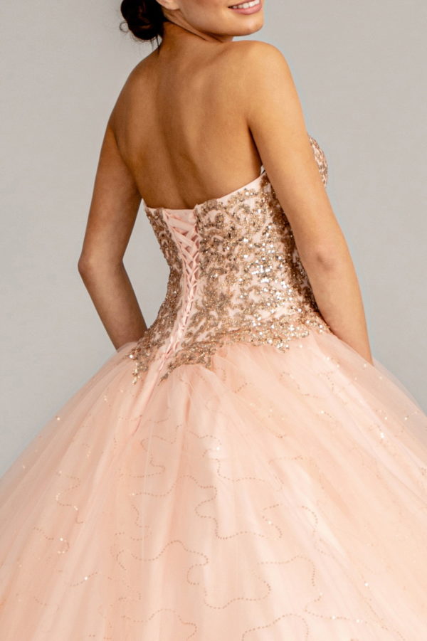 Sequin and Glitter Embellished Sweetheart Quinceanera Dress-4
