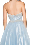 Strapless Sweetheart A-Line Tulle Long Dress with Bead and Pearl Embellished Bodice-4