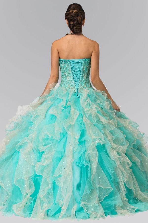 Beads Embellished Embroidery Tulle Quinceneara Dress with Bolero-3