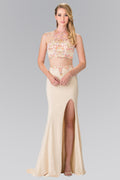 Beaded Two-Piece Dress with Cut-Out Back-0