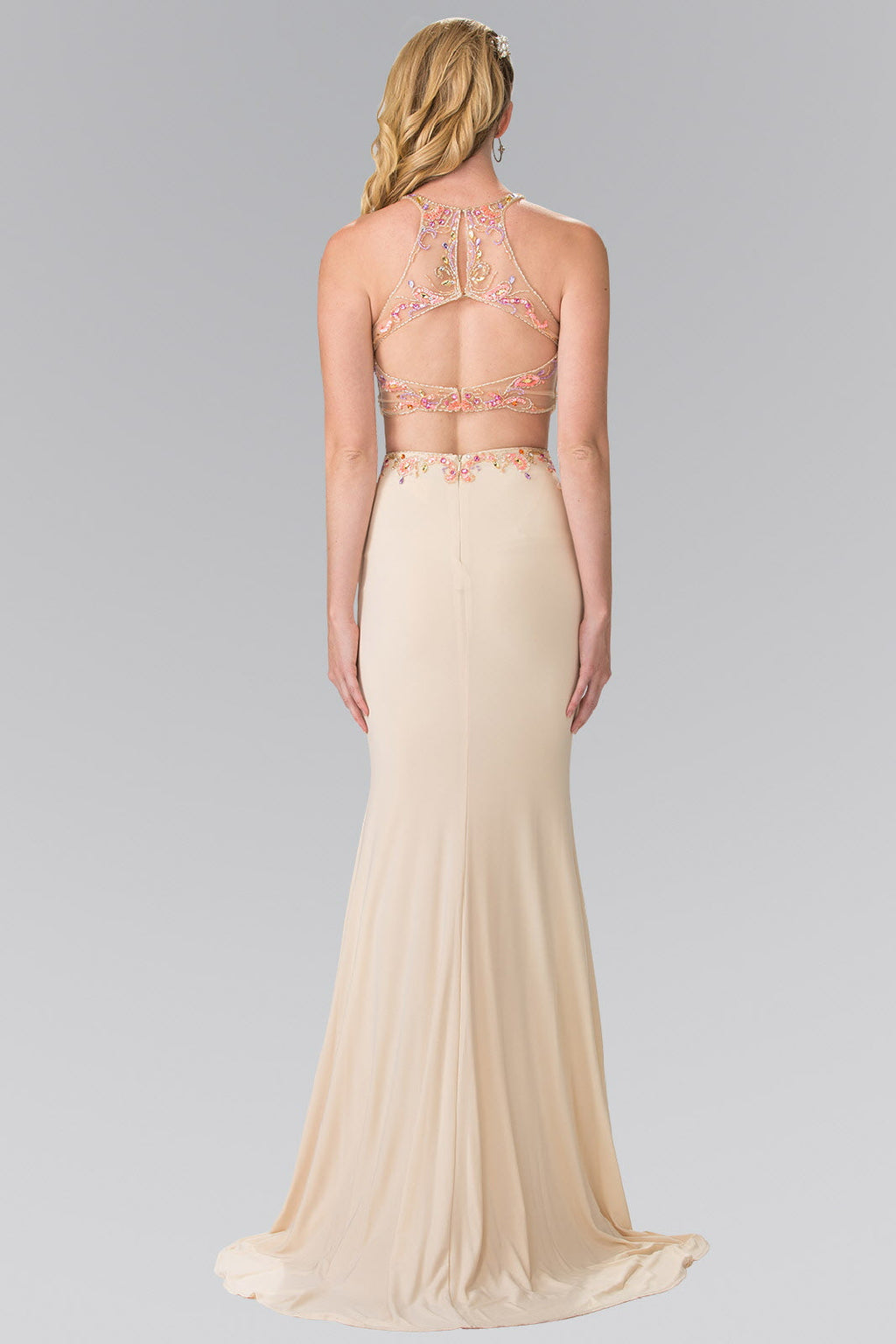 Beaded Two-Piece Dress with Cut-Out Back-1