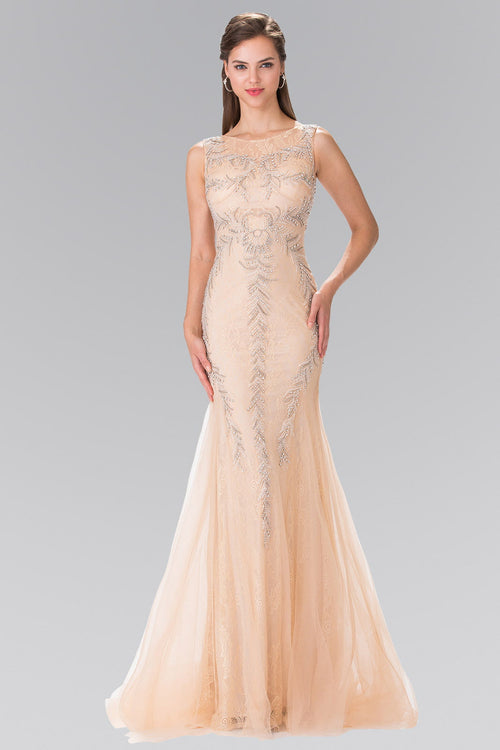 Beaded Lace Mermaid Skirt Dress-1