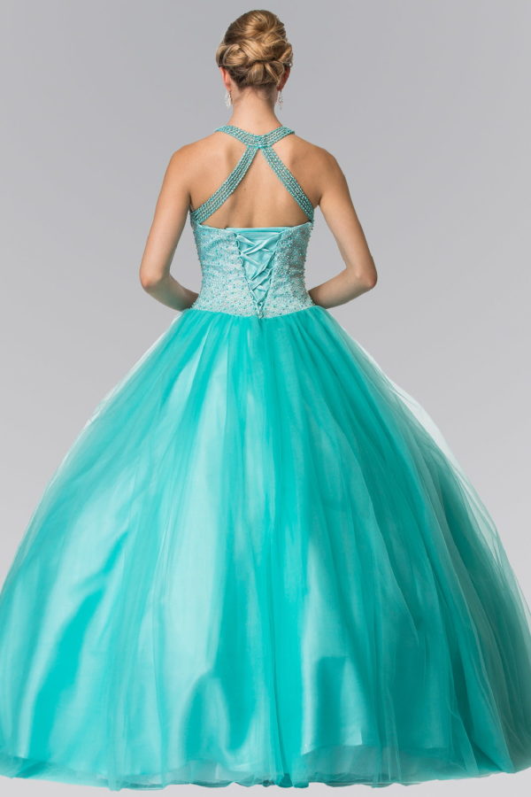 Illusion Sweathearted Tulle Quinceanera Dress-3