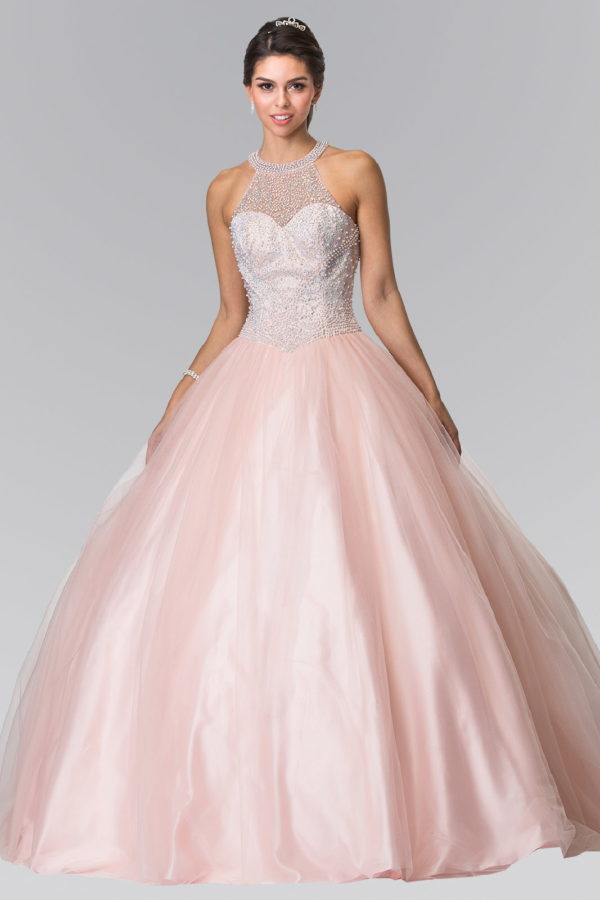 Illusion Sweathearted Tulle Quinceanera Dress-1