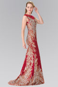 Beaded Bodice Long Dress with Full Embellishment-4