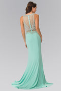 Mock Two-Piece Long Dress with Beaded Top-5