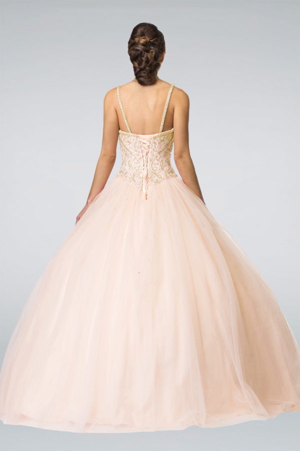 Sweetheart Neckline and Beaded Strap Quinceanera Dress (Bolero Not Included)-4