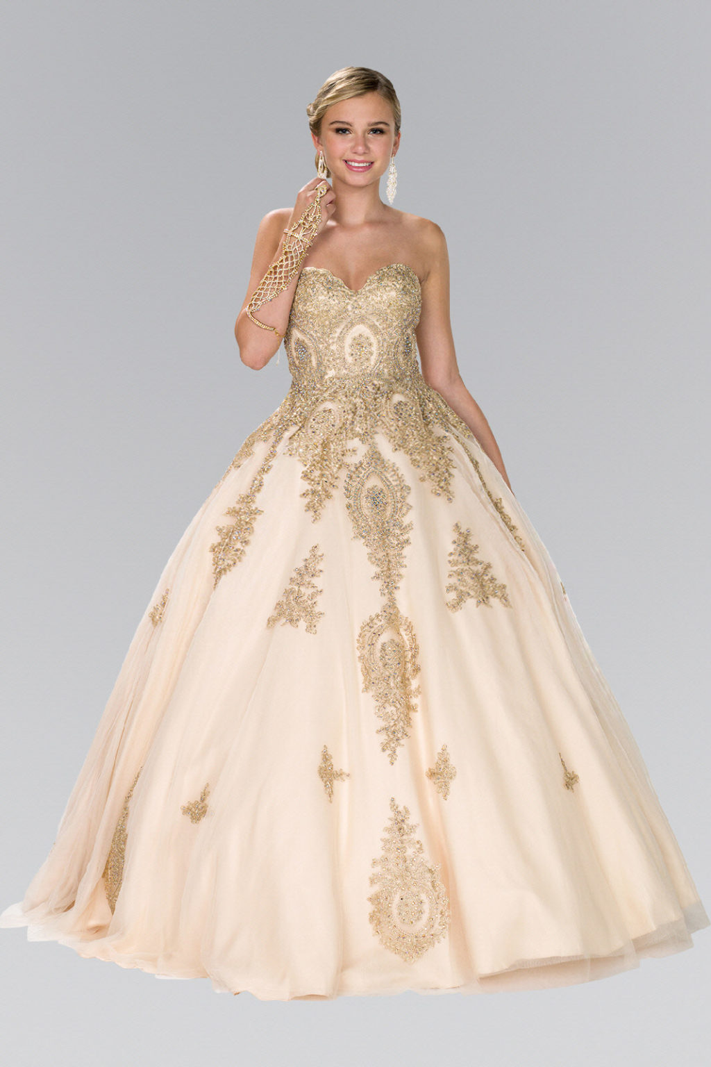 Tulle Sweetheart Ball Gown with Embroidery and Beads - Mask Not Included-1