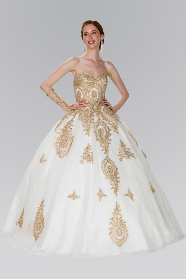 Tulle Sweetheart Ball Gown with Embroidery and Beads - Mask Not Included-3