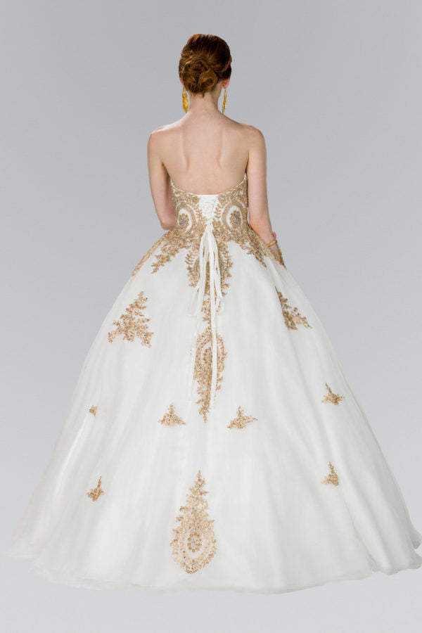 Tulle Sweetheart Ball Gown with Embroidery and Beads - Mask Not Included-4
