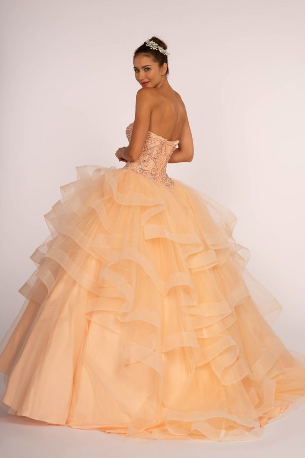 Rhinestone Embellished Sweetheart Ball Gow-2