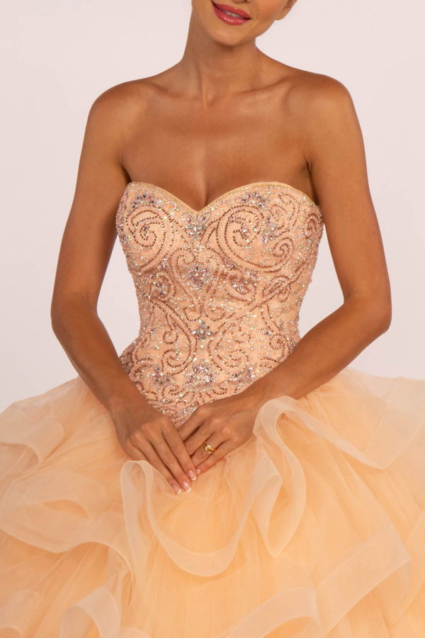 Rhinestone Embellished Sweetheart Ball Gow-3