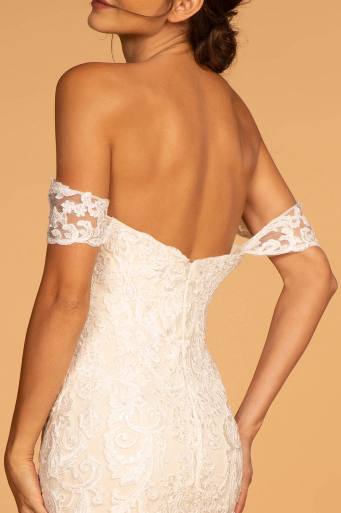 Sweethearted Embroidered Mesh Mermaid Wedding Gown-4