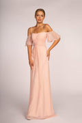 Spaghetti Strap Chiffon Long Dress-0