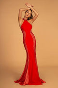 Halter Neck Fitted Mermaid Jersey Dress-0