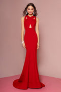 Cut-Out Bodice Rome Jersey Mermaid Dress-0