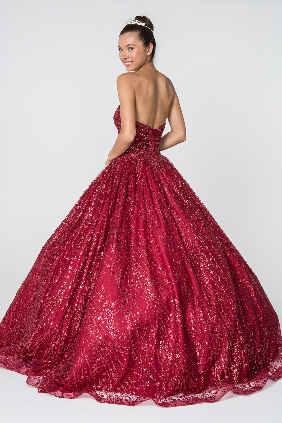 Glitter and Jewel Embellished Quinceanera Dress-2