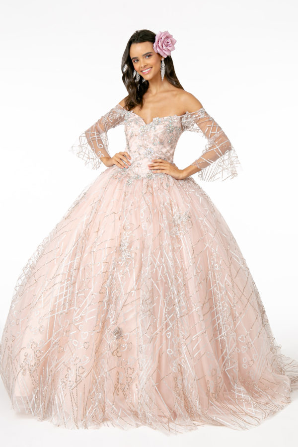 Sweetheart Neckline Glitter Mesh Quinceanera Dress-1