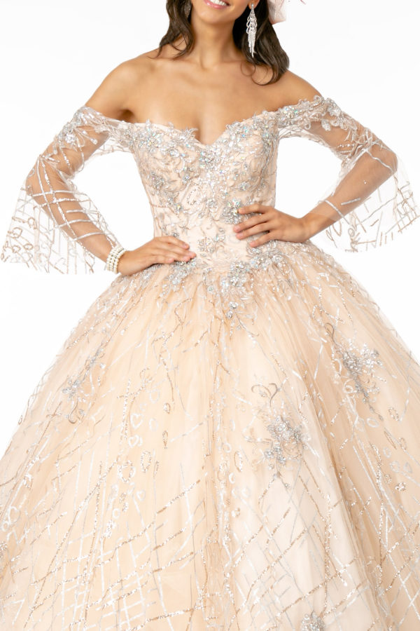 Sweetheart Neckline Glitter Mesh Quinceanera Dress-4