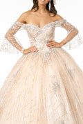 Sweetheart Neckline Glitter Mesh Quinceanera Dress-4
