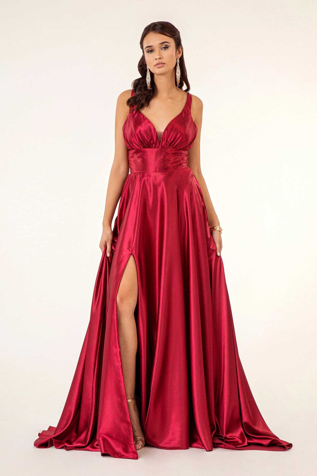 Mesmerizing High Slit A-line Dress by Elizabeth K-5