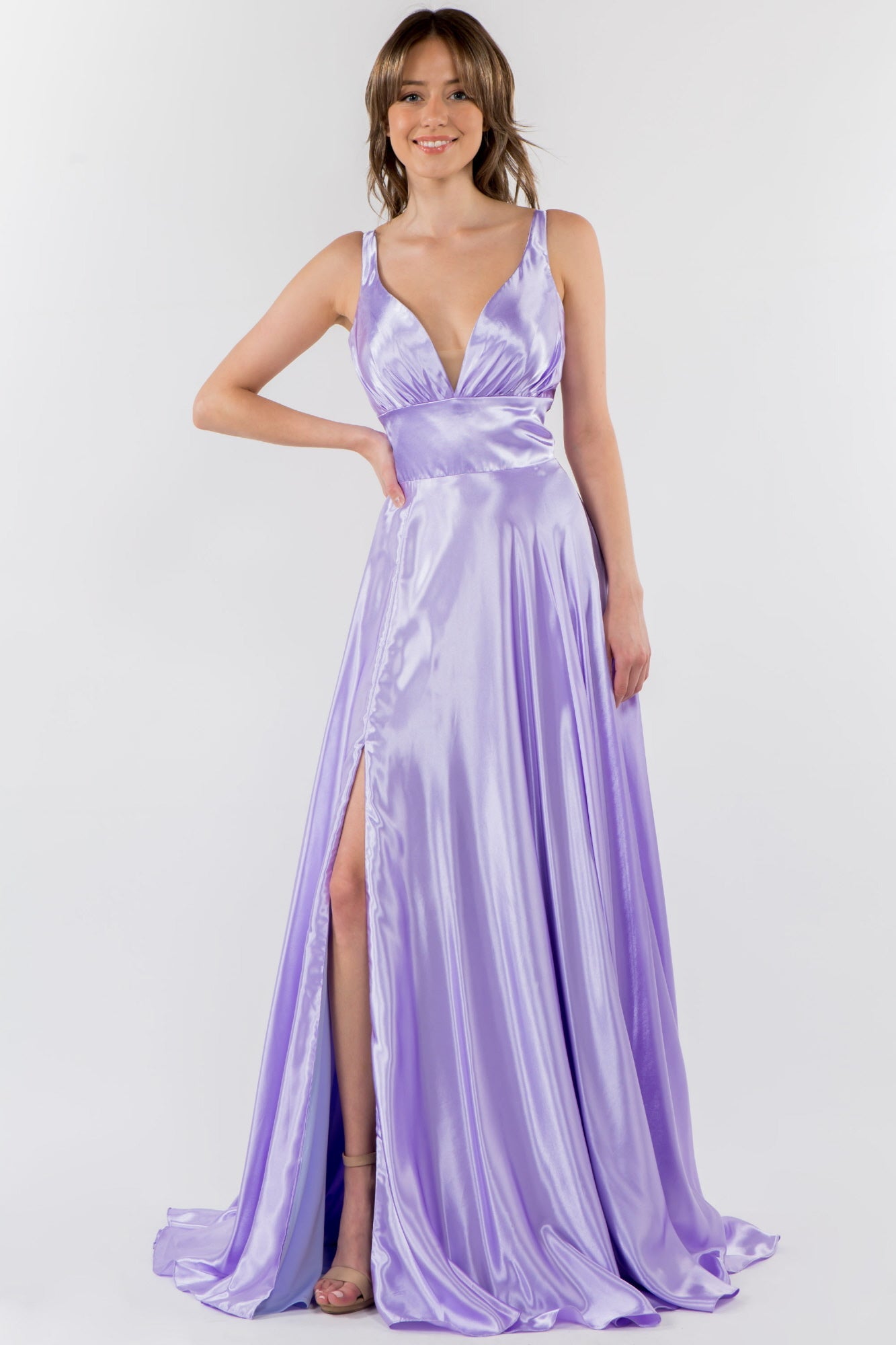 Mesmerizing High Slit A-line Dress by Elizabeth K-10