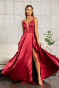 Illusion Sweetheart Neckline Satin A-line Dress w/ Lace-up Back-0