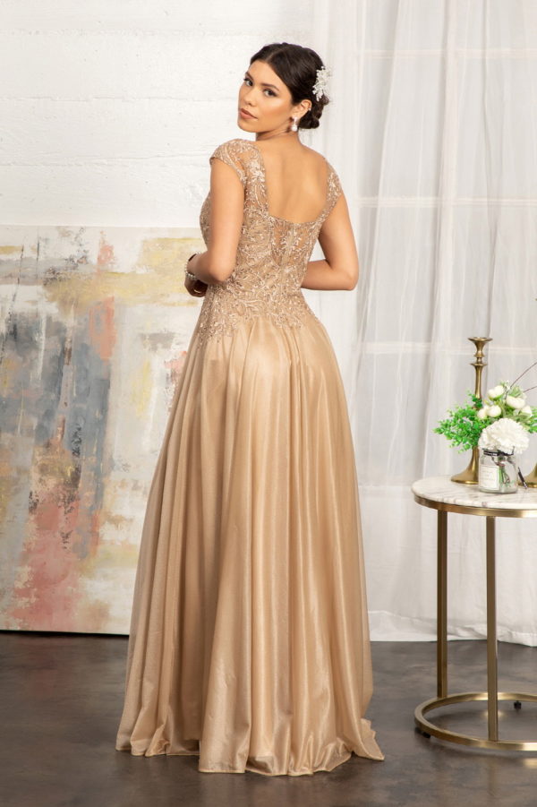 Beads Embellished Embroidered A-line Dress w/ Scoop-Neck-4