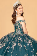 Embroidered Off Shoulder Mesh Quinceanera Dress w/ Separate Long Sleeves-4