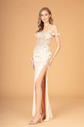 Flirtatious Off-shoulder Sheath Gown by Elizabeth K-4