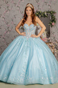 3-D Flower Embroidery Sheer Corset Bodice Mesh Ball Gown-0