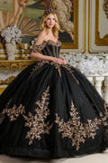 Detachable Off Shoulder Strap Bejeweled Bodice Corset Back Ball Gown With Detachable Back Bow-0