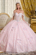 3d Butterfly Applique 3d Flower Beads Back Cascading Ruffle Layer Two Detachable Back Bow Ball Gown-0