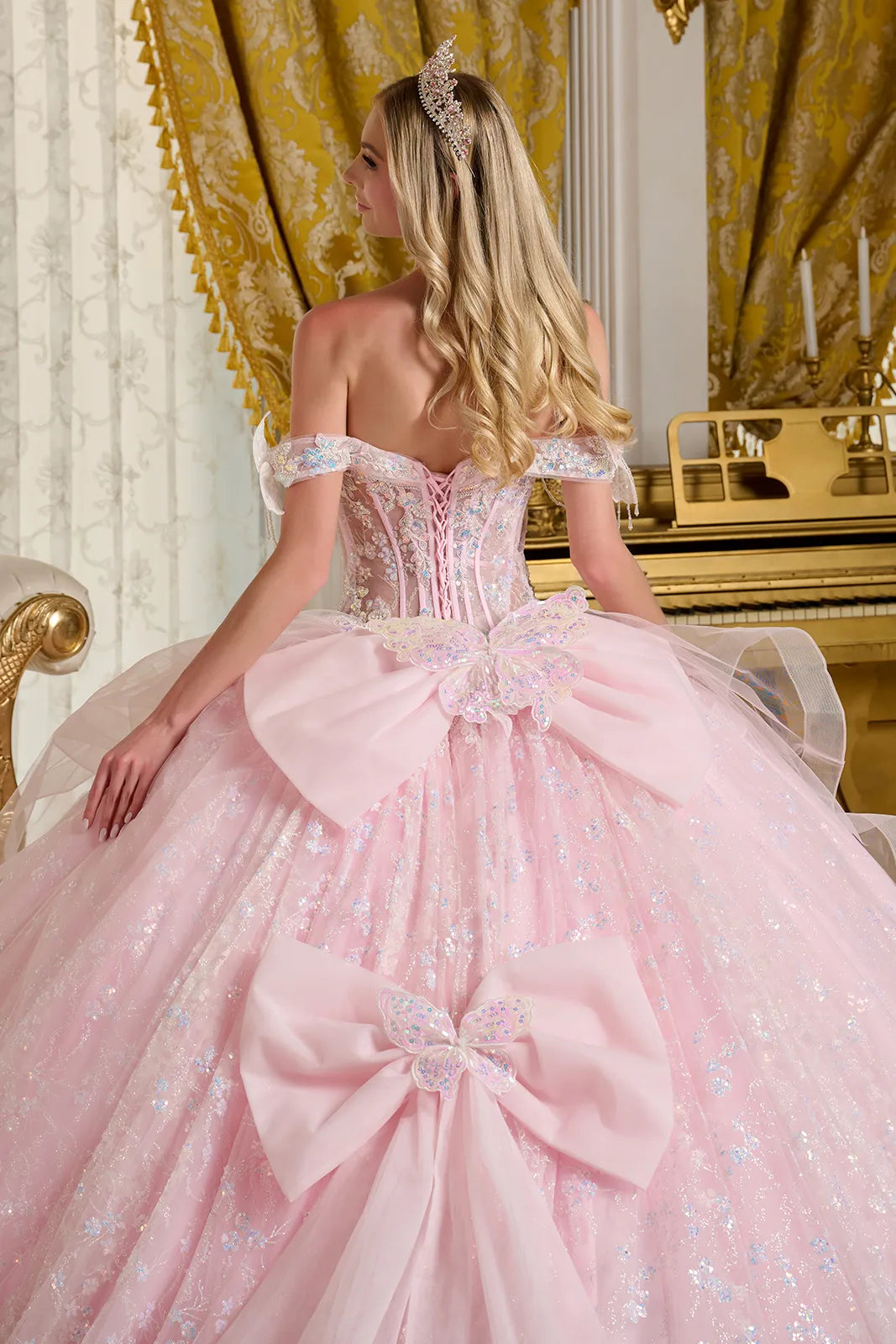 3d Butterfly Applique 3d Flower Beads Back Cascading Ruffle Layer Two Detachable Back Bow Ball Gown-4