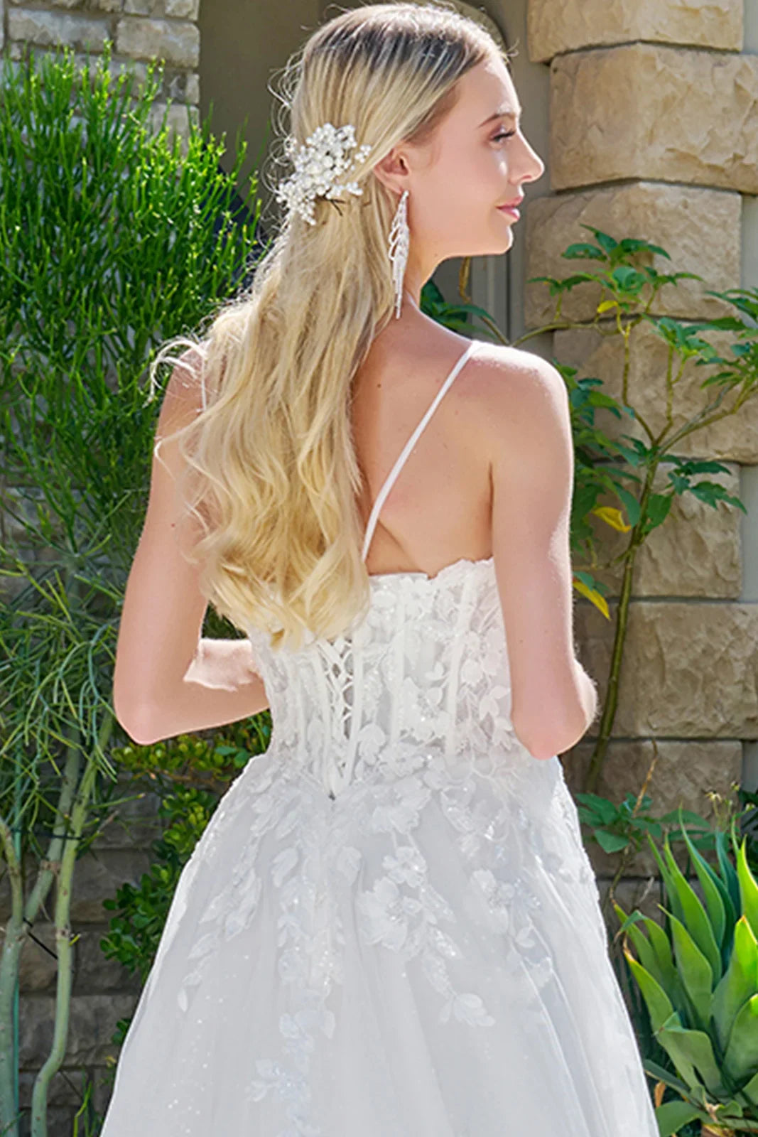Thin Straps Boat Neckline Corset Lace Underlayer Bodice Sequin Underlayer Skirt A Line Train Dress-4