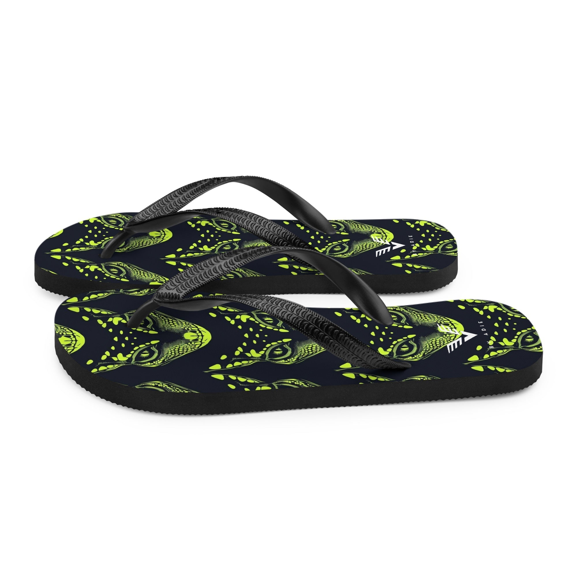 Glow Lizard Flip Flops