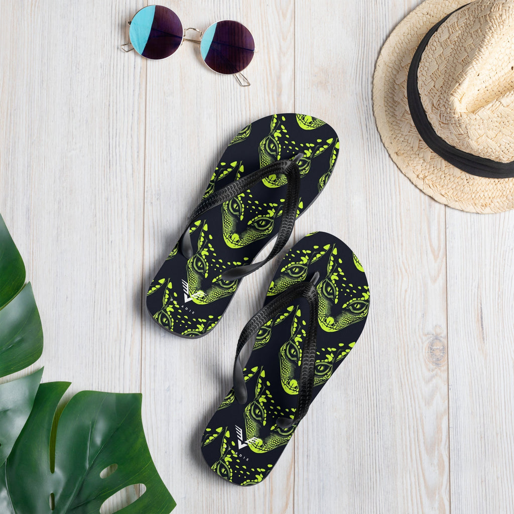 Glow Lizard Flip Flops