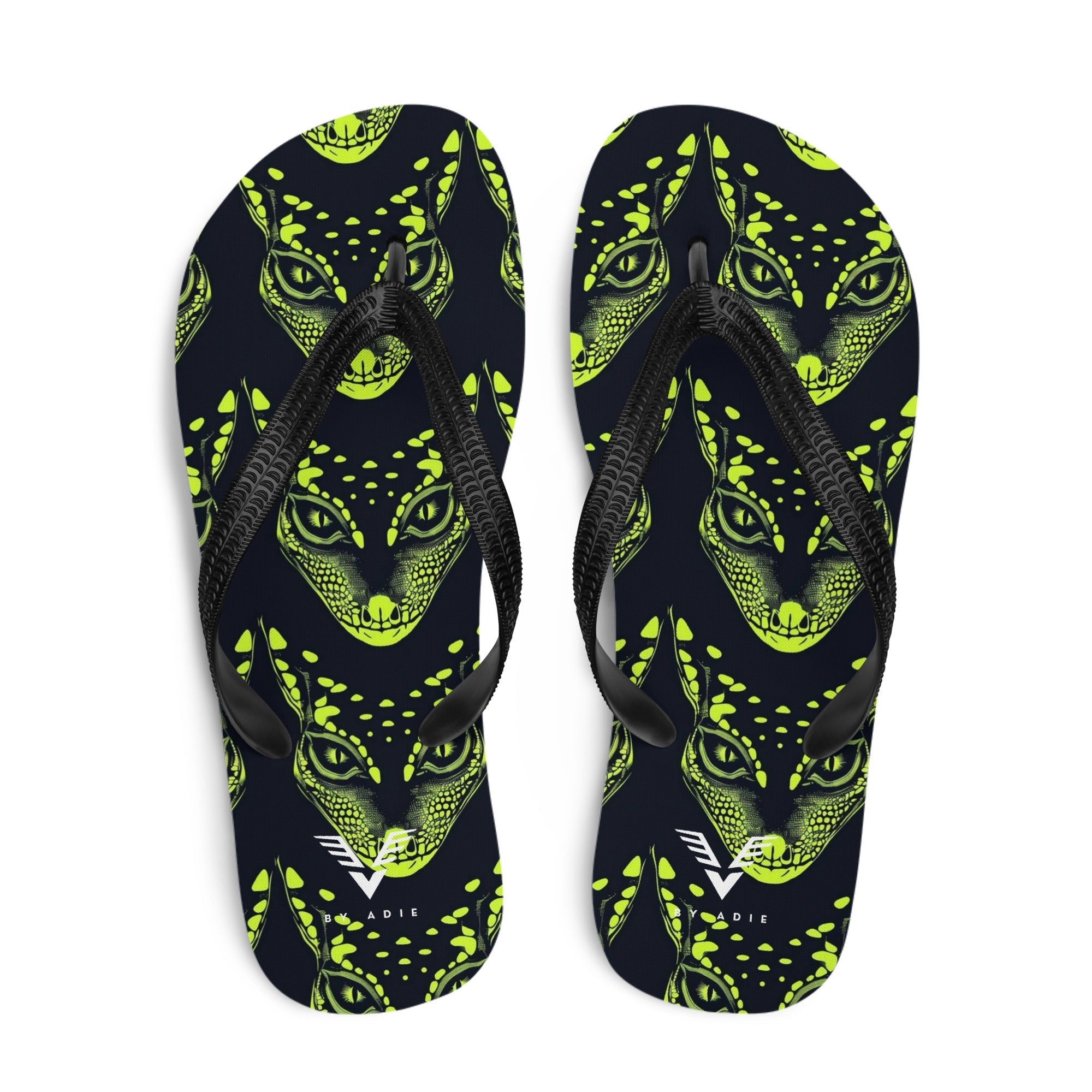 Glow Lizard Flip Flops