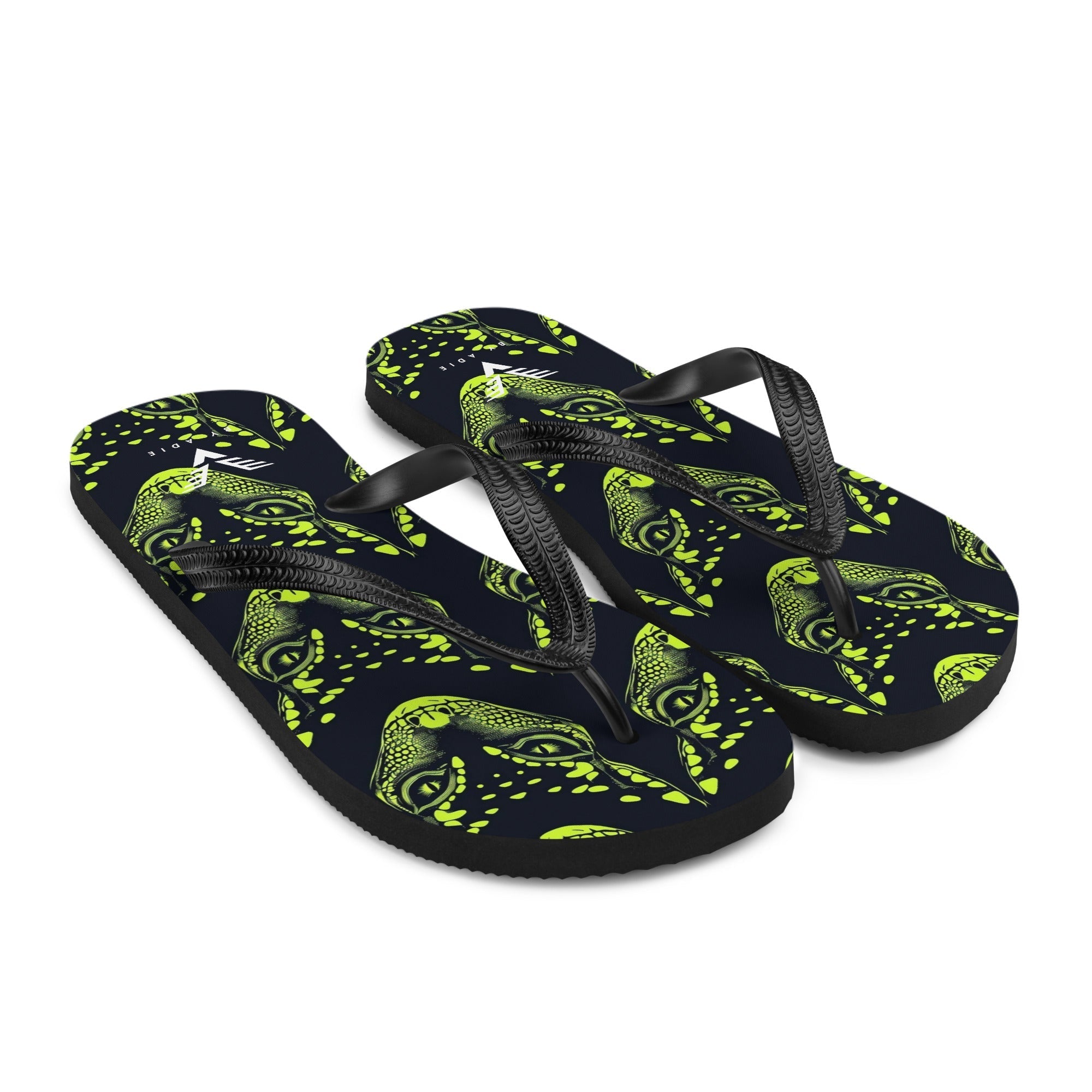 Glow Lizard Flip Flops