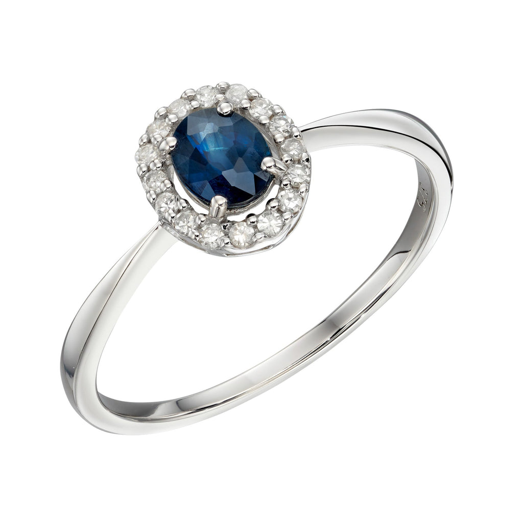 Elements Gold Precious Stone Ring with Diamond Cluster Surround-6