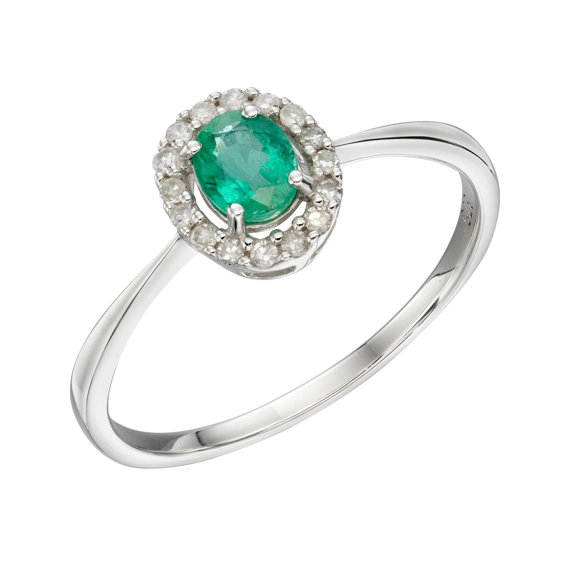 Elements Gold Precious Stone Ring with Diamond Cluster Surround-3
