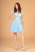 Illusion Sweetheart Mesh Babydoll Short Dress w/ Sheer Bodice-0